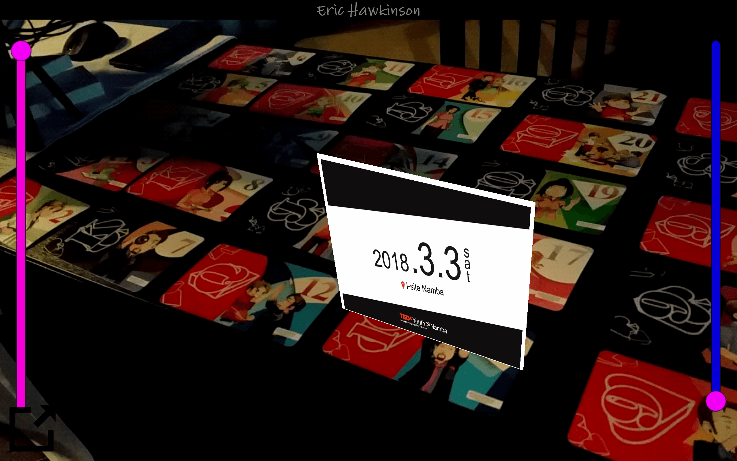 A phone showing an AR overlay on a river